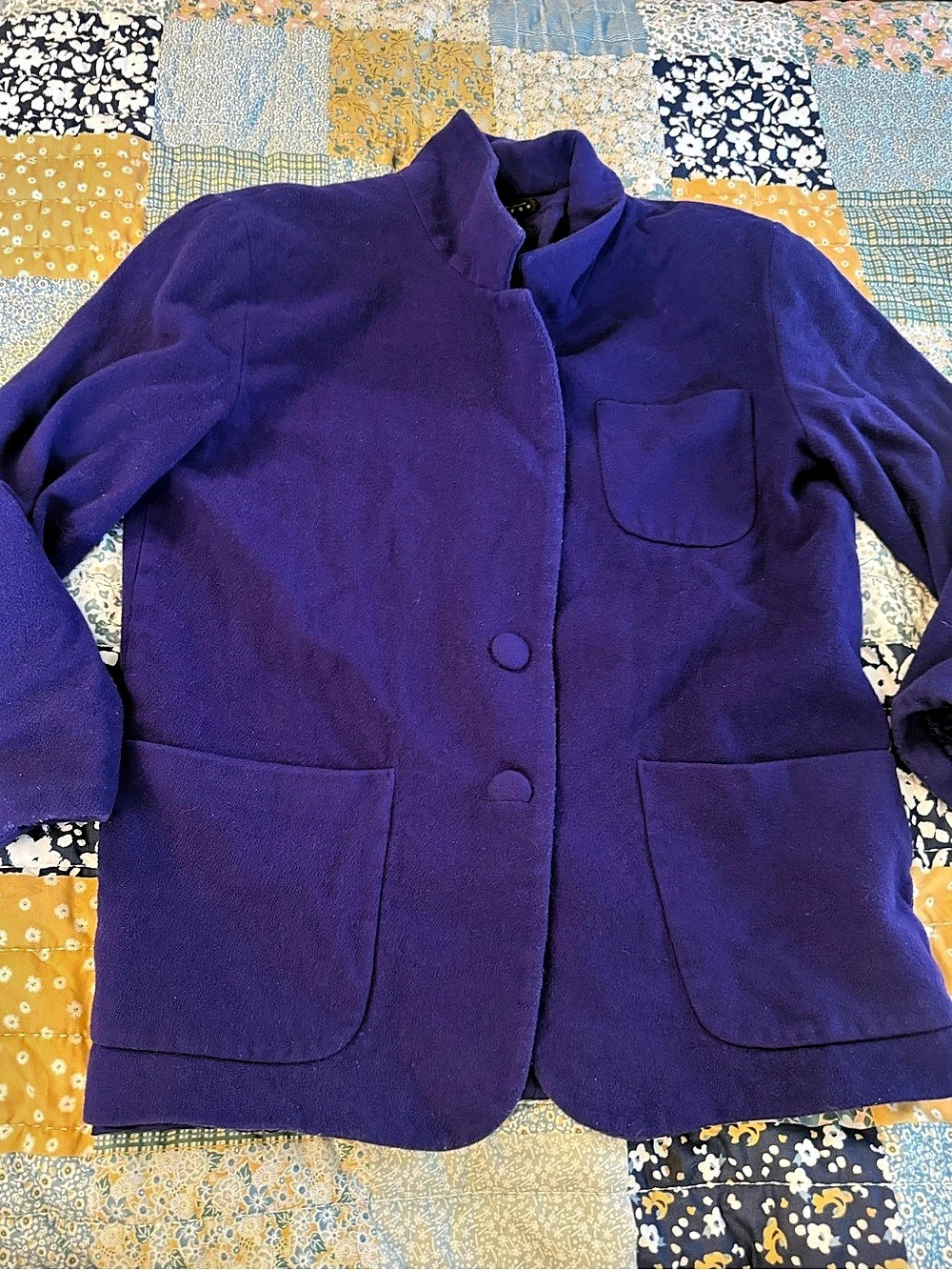 Vintage Express Wool Blazer in Purple Size Medium Like New